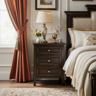 Sunvega Dark Cocoa Four Drawer Chest with Brushed Nickel Hardware for Bedroom