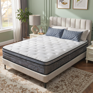 Sunvega 10 Inch King Size Breathable Cool Cover Memory Foam Hybrid Mattress