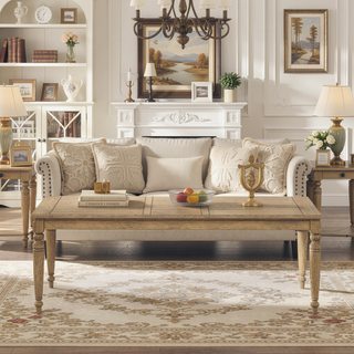 Sunvega Carmel Finish Dining Table with Removable Leaf for Flexible Seating
