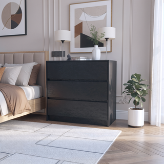 Sunvega White 3-Drawer Dresser with Metal Rails for Effortless Quiet Movement