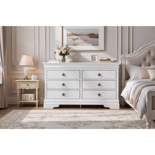 Sunvega Sophisticated Silver Champagne Transitional Nightstand with Two Drawers for Storage