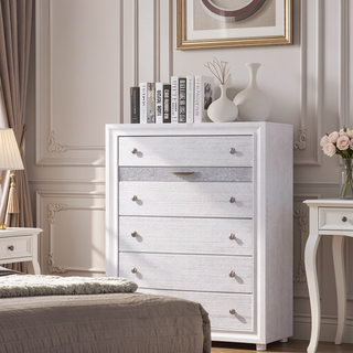 Sunvega Modern Black Nightstand with Hidden Jewelry Drawer and Nickel Knob