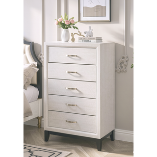 Sunvega Contemporary Gray Finish Wooden Dresser with Six Storage Drawers