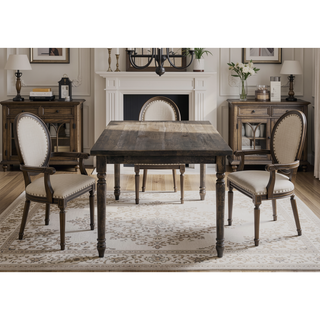 Sunvega Weathered Gray Finish Claudia II Rectangular Dining Table with Wood Veneer