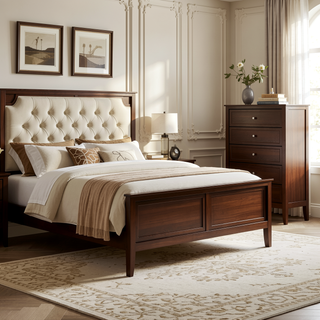 Sunvega Fully Assembled 6 Drawer Dresser with French Dovetail Wood Veneer Finish