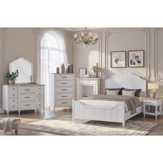 Sunvega Cement and Sand Teen Nightstand with Drawer and USB Charging Port