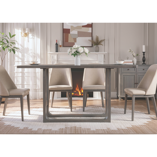 Sunvega 72-Inch Dark Gray Acacia Wood Counter Table with Burnished Aged Finish