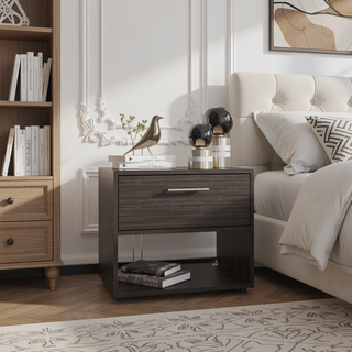 Sunvega Modern White and Natural Oak Media Console with 2 Doors and 4 Shelves