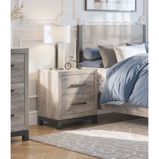 Sunvega Gray Finish 7-Drawer Dresser with Metal Bar Hardware for Bedroom