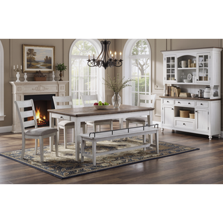 Sunvega Oak Dining Table with Plank Top and Drawer for Six Seating