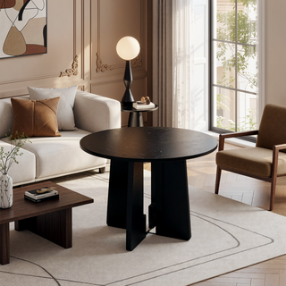Sunvega 43 Inch Round Dining Table for Kitchen with Durable MDF Construction
