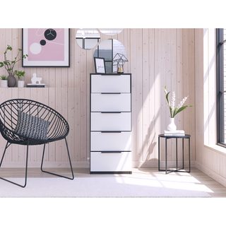 Sunvega White 5-Drawer Rectangle Dresser for Organized Storage in Any Room