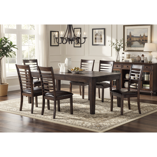 Sunvega Antique Charcoal Dining Table with Expandable Leaf for Eight Guests
