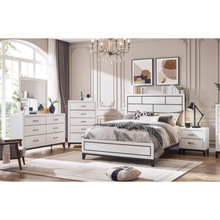 Sunvega Contemporary Gray Finish Wooden Dresser with Six Storage Drawers