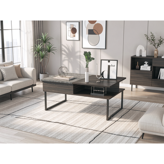 Sunvega Lift Top Coffee Table with Concealed Storage and Spacious Wooden Surface