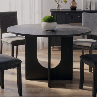 Sunvega Transitional Natural Tone Rubberwood Dining Table with Trestle Base
