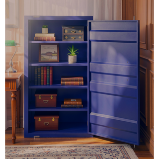 Sunvega KD Metal Cargo Blue Storage Chest with Recessed Panels and Lock