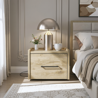 Sunvega Floating Nightstand with Handy Drawer and Surface for Bedroom Storage