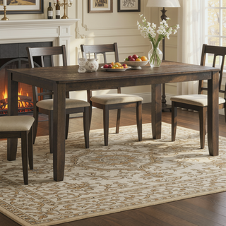 Sunvega Walnut Finish Round Drop Leaf Dining Table for Small Kitchen