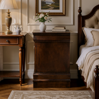 Sunvega Demetra Cappuccino 2-Drawer Nightstand with Bail Handle and Tapered Legs