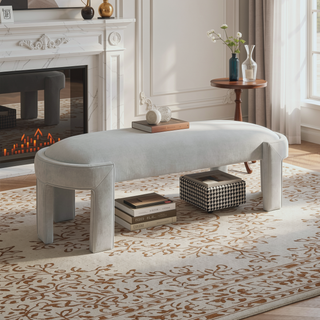 Sunvega Green Velvet Upholstered Bench with Foam Cushioned Seat and Durable Plywood Frame