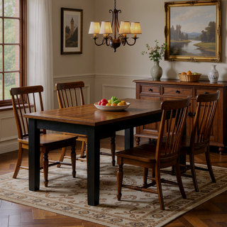 Sunvega Brown 6 Piece Dining Table Set with Contemporary Style in Earthen Dusk