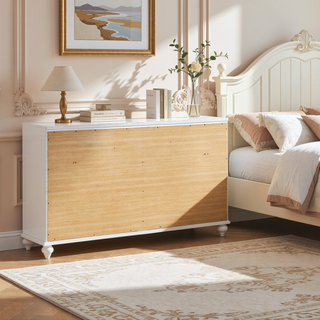Sunvega Modern 7-Drawer Dresser with Sparkling Acrylic Panels and Crystal Hardware