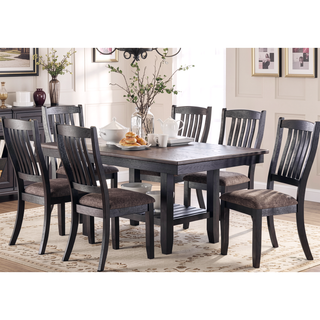 Sunvega Dark Coffee Finish Rubberwood Dining Table with Storage Shelf for Kitchen