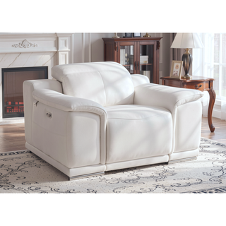 Sunvega Power Recliner Chair in Top Grain Italian Leather with USB Charger