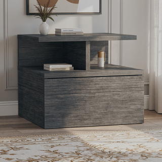Sunvega Floating Nightstand with Large Drawer and Multiple Shelves for Storage or Decor