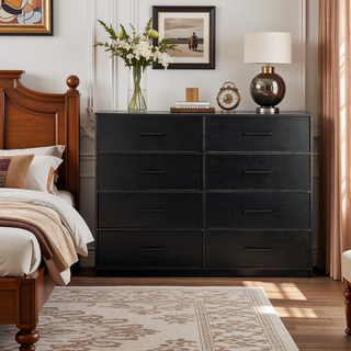 Sunvega 8-Drawer Dresser with Large Fabric Storage and Premium Wooden Frame