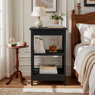Sunvega 3-Tier Side Table with Open Shelves for Living Room and Bedroom