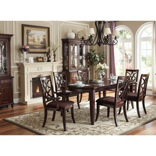 Sunvega Keenan Dark Walnut Finish Rectangular Dining Table with 1 Leaf
