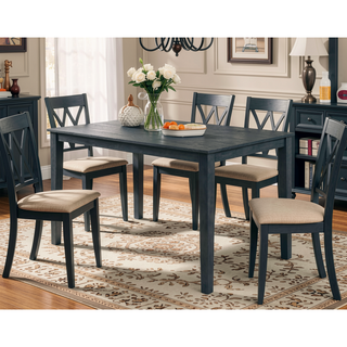 Sunvega 7-Piece Weathered Gray and Beige Transitional Counter Height Dining Set