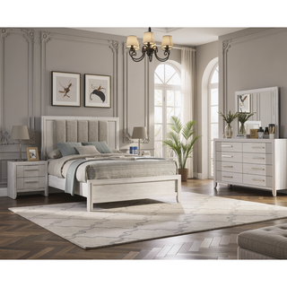 Sunvega Contemporary Brown Nightstand with Two Drawers and Rich Wood Finish