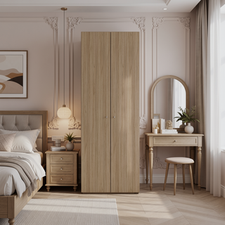 Sunvega Macadamia Slim Closet System with Hanging Rod and Shelf for Bedroom