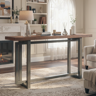 Sunvega Space-Saving Narrow 59-Inch Console Table with Durable MDF Construction for Entryway