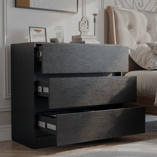 Sunvega White Contemporary Three Drawer Dresser with Pull Out Mechanism