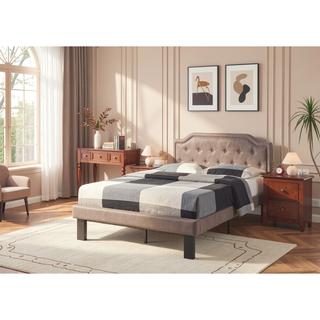 Sunvega Modern Style Cherry Color Wooden 2-Drawers Bedside Table with Round Knob Handle