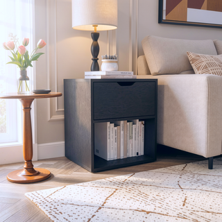 Sunvega 50x40x60 cm Nightstand End Table with Spacious Sliding Drawer