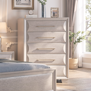 Sunvega White Oak Transitional Chest with Felt-Lined English Dovetail Drawers