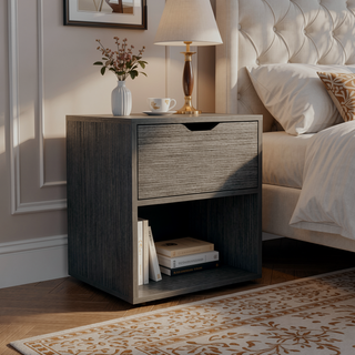 Sunvega 50x40x60 cm Nightstand End Table with Spacious Sliding Drawer