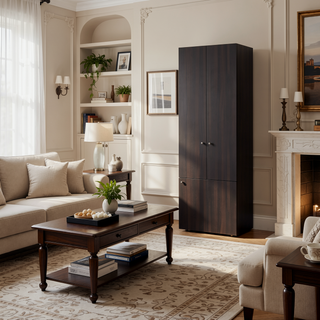 Sunvega Three-Door Cabinet with Three Shelves for Organizing Clothes and Linens