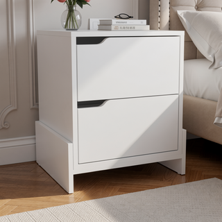 Sunvega Luss Nightstand with Two Spacious Drawers and Sleek Modern Design