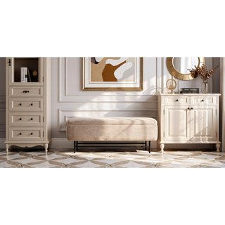 Sunvega Upholstered Storage Bench with Lift Top for Living Room Bedroom