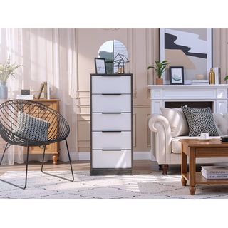 Sunvega Five Drawer Dresser with Easy Assembly for Bedroom Storage