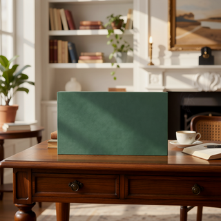Sunvega Vintage Green Storage Nightstand with Drawer and Pull Out Tray