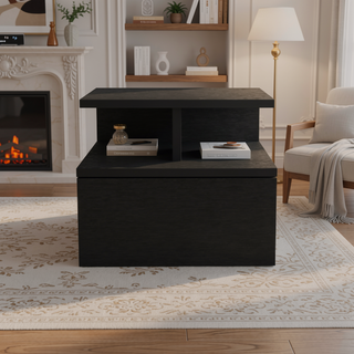 Sunvega Floating Nightstand with Drawer in Black Wengue Finish for Wall Assembly