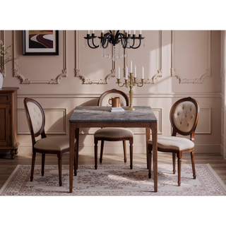 Sunvega Mid-Century Modern Dining Table with Walnut Finish and Sleek Design