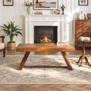 Sunvega Genuine Leather Upholstered Bench With Solid Wood Legs In Tan